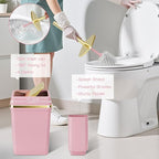 9PCS Bathroom Accessory Set, Pink Bathroom Set with Large-Capacity 4 Gallon Trash Can, Bathroom Accessories Set Complete, Toothbrush Holder, Soap Dispenser, Toilet Brush, Bathroom Decor