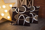 CAPSCEOLL Throw Pillow Cover Brown White Grey Geometric Circle Printing Pillowcase 20X20 Inch Set of 2 Home Decor Zipper Square Classic Style Pillowcase for Living Room