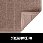 GORILLA GRIP Dirt Grabber Mesh Doormat, Low-Profile, Stain and Fade Resistant Heavy Duty Quick Dry Striped Doormats, Mats for Indoor or Outdoor Entry, Shoe Scraper, Garage Entrance Mat 47x35, Latte