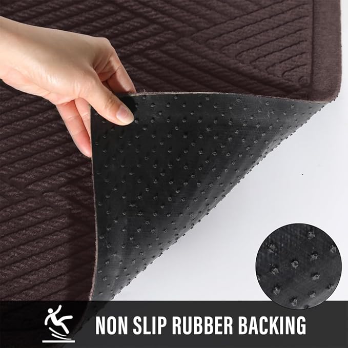 Sturdy Front Door Mat, Absorbent Muddy Dirt Resist Welcome Door Mats Outdoor Indoor, Stain and Fade Resistant, Non-Slip Rubber Backing Low Profile Doormat for Entryway, 30×17, Coffee