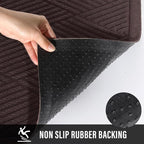 Sturdy Front Door Mat, Absorbent Muddy Dirt Resist Welcome Door Mats Outdoor Indoor, Stain and Fade Resistant, Non-Slip Rubber Backing Low Profile Doormat for Entryway, 30×17, Coffee