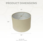 Royal Designs, Inc. HB-610-16LNBG Shallow Drum Hardback Lamp Shade, 15 x 16 x 10, Linen Beige