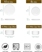 16 Pieces Porcelain Plates and Bowls Set, White Dinnerware Set for 4, Microwave and Dishwasher Safe - Scratch Resistant and Easy Clean, QOMO-1996
