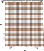 Vandarllin Rustic Brown White Buffalo Check Plaid Pattern Shower Curtain, Farmhouse Shower Curtains Set with Hooks, Waterproof Fabric Bathroom Curtains Decor Home Accessories, 60 X 72 Inch Long