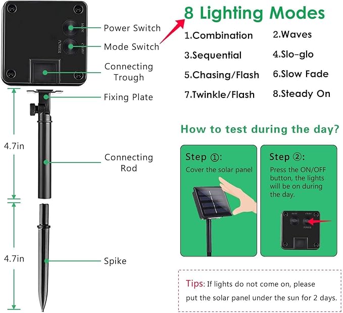 4 Pack Solar Chrismas Lights Outdoor, 170 FT Total 480 LED Solar String Lights for Outside with 8 Modes & Memory Function, Waterproof Twinkle Light for Xmas Tree Yard Party Decorations (Cool White)