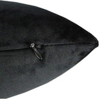 Velvet Throw Pillow Covers 16x16 Black Decorative Couch Cushion Cases Pillowcases Soft Solid Warm Cozy Square Home Decor for Sofa Chair Bedroom Car Set of 2 pieces, 16"x16