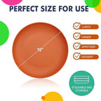 Homienly 10 inch Wheat Straw Dinner Plates Set of 8 - Alternative to Plastic, Microwave & Dishwasher Safe, Unbreakable Kids Plates with 4 Colors (Classic Bright)