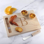 Miicol Wood Charcuterie Board, Monogram Cheese Board 10 Inch, Personalized Initial Cutting Board with Spreader, Unique Housewarming Gift, Ideal for Kitchen, Home, Letter B