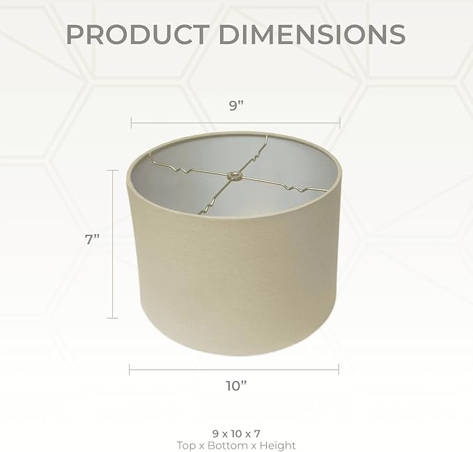 Royal Designs, Inc. HB-610-10LNBG-2 Shallow Drum Hardback Lamp Shade, 9 x 10 x 7, Linen Beige, 2-Pack