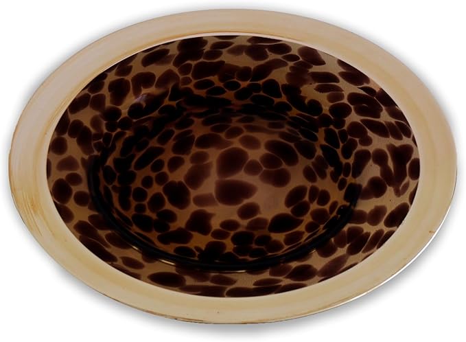 Beatriz Ball GLASS Tortoise and Gold Round Platter