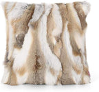 Rabbit Pelt Sofa Pillow Case Home Living Room for Decorative Fur Cushion Cover Throw Pillows Covers Case (Yellow) 16in×16in