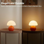 Mushroom Lamp Table Lamp for Bedroom,Desk Bedside Small Lamps for Living Room Night Stands,Mushroom Decor Cute Mini Modern Mid Century Lamps,Unique Aesthetic Home Living Room Decor(Orange)