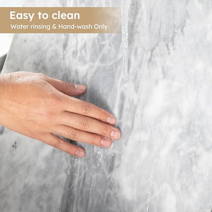 Diflart Natura Marble Stone Pastry Board for Kitchen, 16x20 Inch, Gray with White Veins, Marble Cutting Board Large with Non-Slip Feet for Keep the Dough Cool and Chocolate Tempering, Pack of 1 Pcs