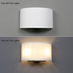 Yosoan 2-Light White Fabric Boho Wall Sconce Indoor Hallway Light Fixture, Dual Vintage Industrial Aged Hardwired Sconces Wall Lighting Semicircle Textile Shade for Bedroom Living Room Corridor Study