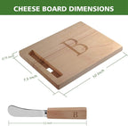 Miicol Wood Charcuterie Board, Monogram Cheese Board 10 Inch, Personalized Initial Cutting Board with Spreader, Unique Housewarming Gift, Ideal for Kitchen, Home, Letter B