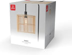 GLOBE Electric Barden 58" Floor Lamp, Matte Black, Bamboo Shade, On/Off Rotary Switch on Socket