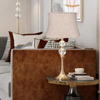 Tootoo Star Brown Large Drum Lamp Shade for Chandeliers Floor Light and Table Lamp,12x16x11" Spider,Fabric Natural Linen Hand Crafted (Brown)