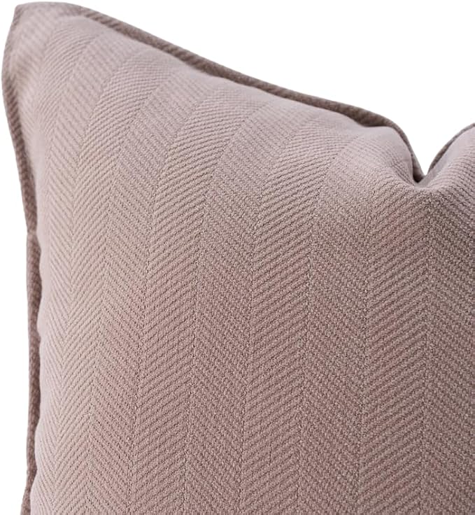 Luxury Tweed & Chenille Throw Pillow Covers – Set of 2 (18" x 18") with Soft and Luxurious Textures Decorative Throw Pillows for Couch, Bed, and Home Decor (Pink)