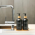 Black Soap Dispenser, Hand Soap, and Dish Soap Dispenser Set Suitable for Kitchen Counter Decor. (Black)