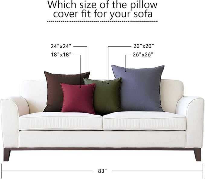 Jeanerlor Decorative Cotton Linen Couch 26"x26" Throw Pillow Case for Sofa Durable Classy, Comfortable Cushion Cover (65 x 65cm), Reddish Brown