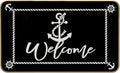 Mingnei Boat Floor Mat, Nautical Rug, Welcome Mats Outdoor Nautical, Black and White Boat Doormat Door Mat for Home Boats Entrance, Nautical Boat Floor Mats for Indoor Outdoor Rug 30 x 17 Welcome Mat