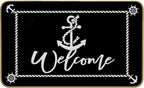 Mingnei Boat Floor Mat, Nautical Rug, Welcome Mats Outdoor Nautical, Black and White Boat Doormat Door Mat for Home Boats Entrance, Nautical Boat Floor Mats for Indoor Outdoor Rug 30 x 17 Welcome Mat
