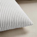 Fancy Homi 2 Packs White Big Decorative Throw Pillow Covers 24x24 Inch for Living Room Couch Bed, Rustic Farmhouse Boho Home Decor, Soft Corss Corduroy Patchwork Accent Square Cushion Case 60x60 cm