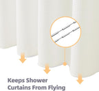 LaCyan 3 in 1 Waterproof Waffle Weave Shower Curtain and Clear Liner Set with 12 Stainless Steel Hooks Double Sided for Bathroom 72 Inches Heavy Duty Polyester Fabric Shower Curtains 72x72