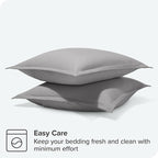Bare Home Euro Pillow Sham Covers - Set of 2 - Premium 1800 Ultra-Soft Microfiber - Double Brushed - Bed Pillow Shams - Pillows Not Included (Set of 2, Light Grey)