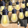 Honche Solar Lights Outdoor Waterproof IP65 with 20 LED Edison Bulb Patio Lights String Lights 49FT Warm White Solar Powered for Bedroom Christmas Camping Wedding Birthday Backyard Gazebo Party
