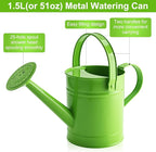 Finderomend Watering Can, Metal Watering Can 1.5L/51oz, Iron Art for Watering Bucket Home Office Small Portable Indoor Watering Equipment (Green)
