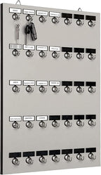 Key Hook, Key Rack #35MGN, 35 Extra Space Bolted Metal Hooks with 'Customize Name Plate', (35 Sets of Tag & Ring Included) - Made in USA