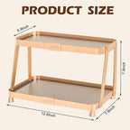 YUPER Bathroom Organizer Countertop, 2-Tier Counter Organizer for Bathroom Decor, Sink Shelf for Vanity Storage, Large Makeup Tray for Perfume Skincare Bedroom Kitchen Corner