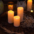 Homemory 8" x 4" Large Waterproof Outdoor Flameless Candles with Remote Control and Timer, Battery Operated Flickering LED Pillar Candles for Indoor Outdoor Lanterns, Porch, Long Lasting, Set of 2