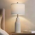 24.5″ Modern Ceramic Table Lamp for Nightstand, Farmhouse Bedside Lamp for Bedroom, Small Table Lamps for Living Room End Table, Beige (1 Pack)