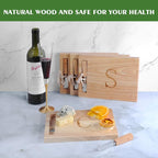 Miicol Wood Charcuterie Board, Monogram Cheese Board 10 Inch, Personalized Initial Cutting Board with Spreader, Unique Housewarming Gift, Ideal for Kitchen, Home, Letter C
