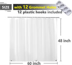 Waterproof Shower Curtain for Window Inside Shower, 60x48 Inches Length Plastic Bathroom Window Curtain Heavy Duty Vinyl with Hooks, Silky Frost, 60x48