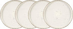 HomeVss, Nordic Shape Rising Rim Stoneware 20pc Dinnerware Set, Matte White with Speckle Finished Effect