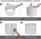 Drum Lamp Shades Set of 2, White Large Lampshades 15" Top X 15" Bottom X 12" Height, ALUCSET Large Lampshades Spider Fitter, Natural Linen Lamp Shade, Easy Assembly Required with 2 Lampshade Holders