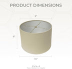 Royal Designs, Inc. HB-610-14LNBG-2 Shallow Drum Hardback Lamp Shade, 13 x 14 x 9, Linen Beige, 2-Pack