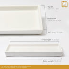 White Bathroom Tray - 12x5'' Resin Tray for Bathroom Countertop, Kitchen Vanity Tray & Dish Soap Tray for Kitchen Counter - Ideal Also as Jewelry, Perfume & Napkin White Vanity Tray
