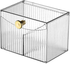 2-Grid Cotton Swab Ball Qtip Holder Dispenser with Lid,Container Dispenser Box for Bathroom Home Storage Organization,Vanity Organizers and Storage