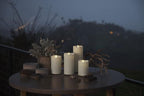 Luminara Realistic Artificial Moving Flame Outdoor Pillar Candle - Moving Flame LED Battery Operated Lights for Outside Christmas, Thanksgiving - Remote Ready - Remote Sold Separately - 3.25" x 6.5"