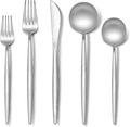 Stapava Matte Silverware Set for 4, 20-Piece Stainless Steel Flatware Eating Utensils Sets, Satin Finish Cutlery Include Forks Spoons and Knives Set for Home Restaurant Hotel, Dishwasher Safe