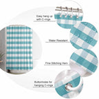 Vandarllin Rustic Teal White Buffalo Check Plaid Pattern Shower Curtain, Farmhouse Shower Curtains Set with Hooks, Waterproof Fabric Bathroom Curtains Decor Home Accessories,72 X 72 Inch Long