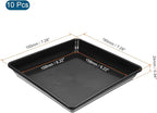 MECCANIXITY Plant Pot Saucer 7 Inch Plastic Square Flower Drip Tray for Indoor Outdoor, Black Pack of 10