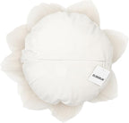3D Flower Pillow Decorative Round Throw Pillows Handmade Cute Floral Velvet Accent Pillowcases Soft Elegant Cushion for Bed Couch Car Bedroom Living Room Home Decor 12 Inch Cream White
