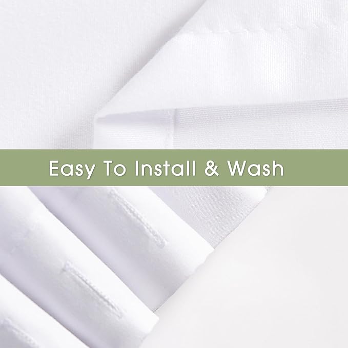 Elegant Ruffle White Shower Curtain 72" x 72", Ruched Microfiber Vintage Rustic Bath Curtain for Bathroom, Boho Farmhouse Bathroom Decor, Durable and Fade Resistant (LQ-38)