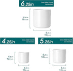 vancasso Ceramic Plant Pots, 4.25+5.25+6.25 Inch Planter Pot with Drainage Hole, Flower Pots for Indoor Outdoor Plants, Set of 3, White