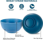 Rubtlamp 16pcs Wheat Straw Dinnerware Set, Unbreakable Plates And Bowls Sets of 4, Plastic Plates Set Reusable (Cold Four Colors) for Camping